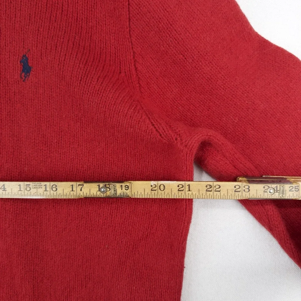 Polo Ralph Lauren Sweater Mens XL Merino Wool Angora Rabbit Hair Red Crew Neck